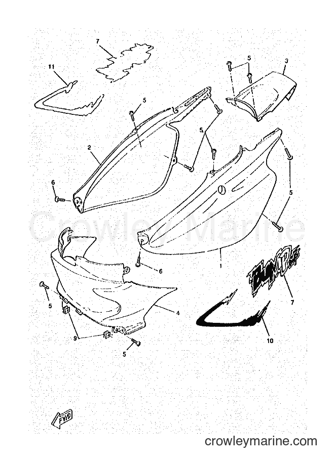 1997 Scooter CW50RSX - CW50RSX (4YD1) [999] - SIDE COVER