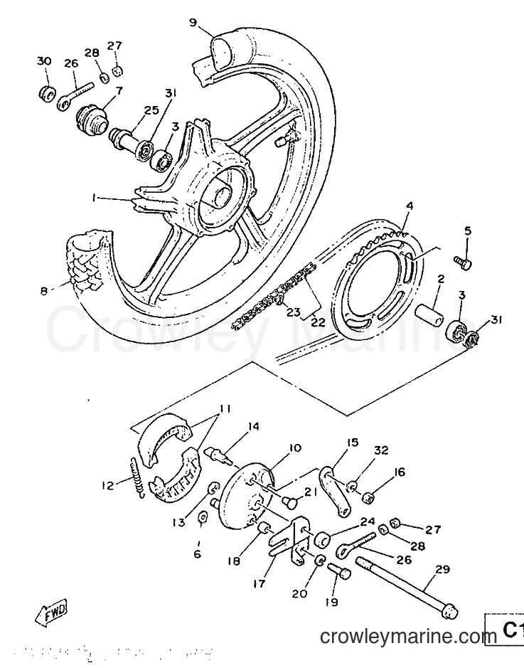 1986 Scooter ME50 - ME50 (1TM) [999] - REAR WHEEL