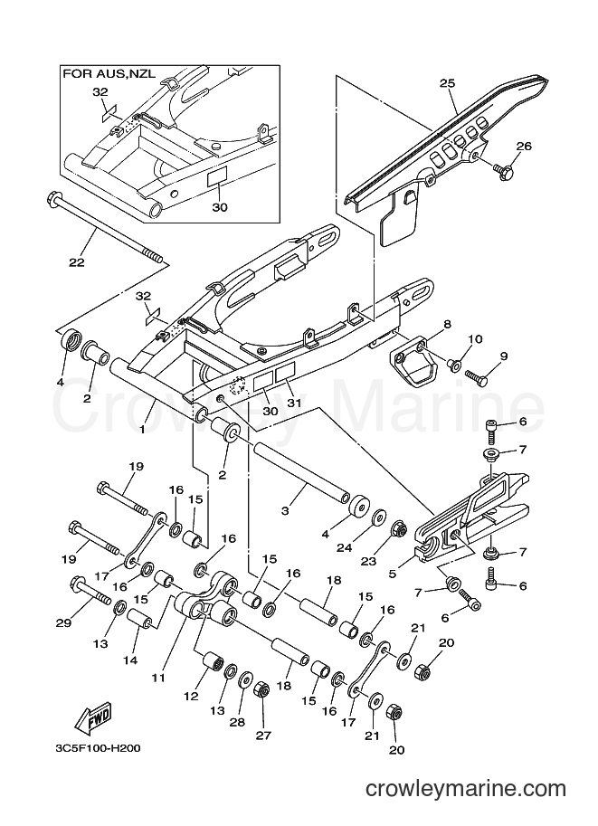 2009 Dirt Bike XT250 - XT250 (3C5F) [010] - REAR ARM