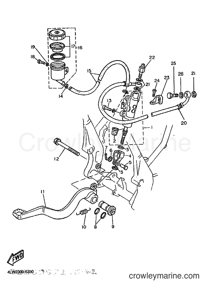 1998 Dirt Bike TT600E - TT600E (4LW4) [010] - REAR MASTER CYLINDER