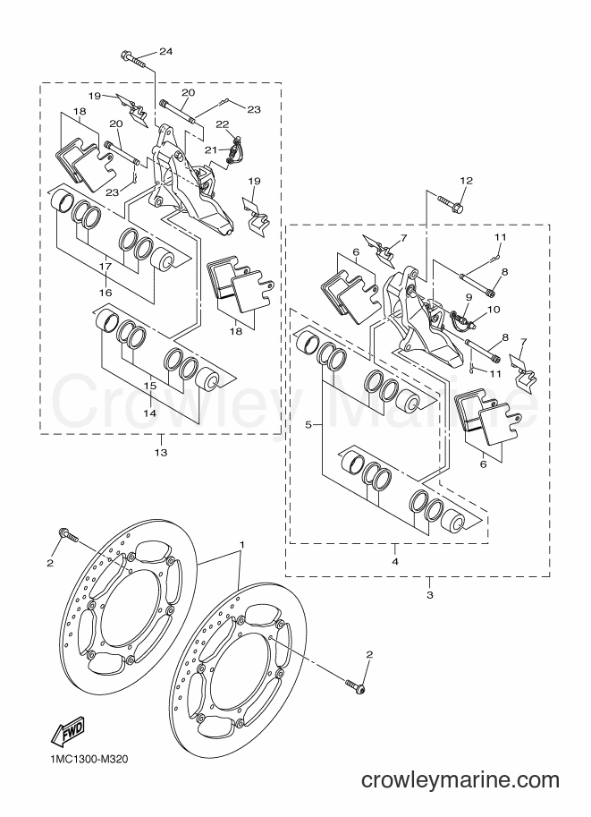 2014 Sport Bike FJR1300A - FJR1300A (1MCD) [010] - FRONT BRAKE CALIPER
