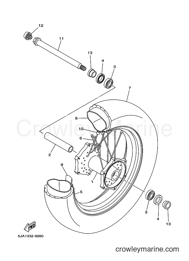 Yamaha Motors XV1600A (5JAA) [030] - FRONT WHEEL