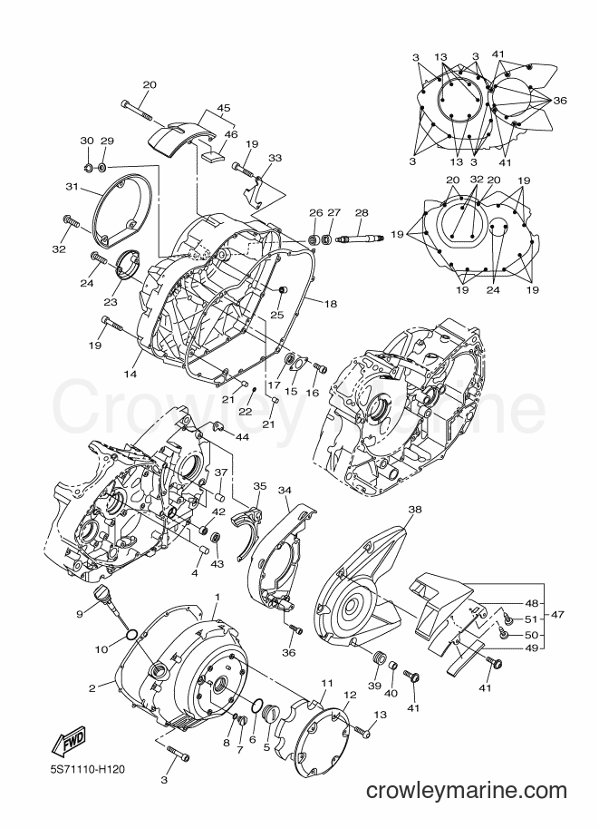 Yamaha Motors XVS950A (5S7C) [010] - CRANKCASE COVER 1