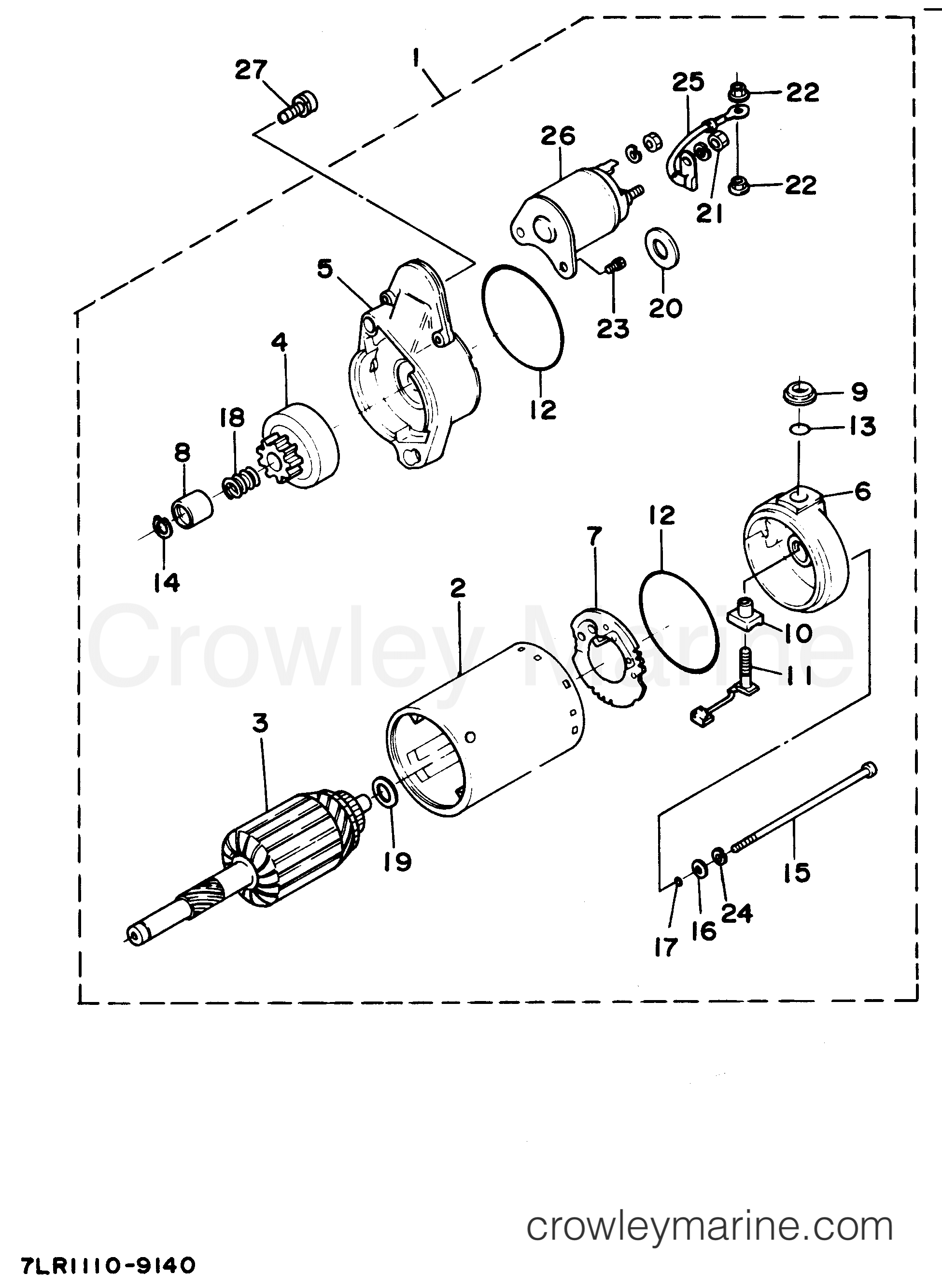Yamaha Motors EF3800E 7LR - STARTING MOTOR (EF3800E)