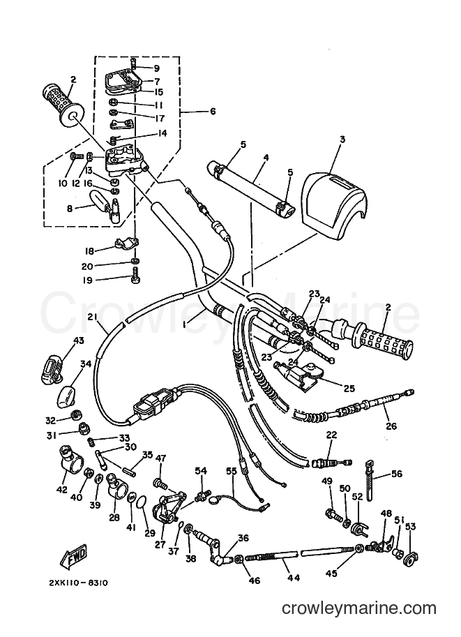 1988 ATV YFM350X - YFM350X (2XK0) [010] - STEERING HANDLE & CABLE