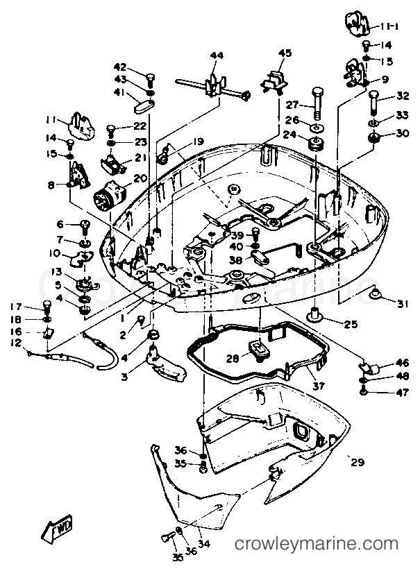 Yamaha Motors 225TXRR - BOTTOM COWLING