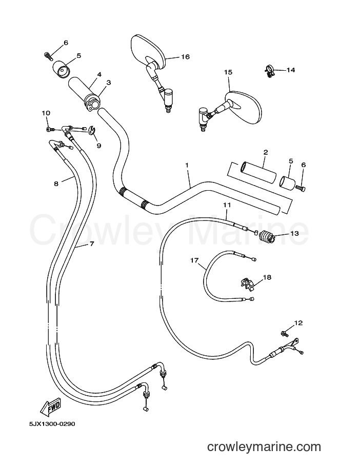 Yamaha Motors XVS125 (5JX3) [040] - STEERING HANDLE & CABLE