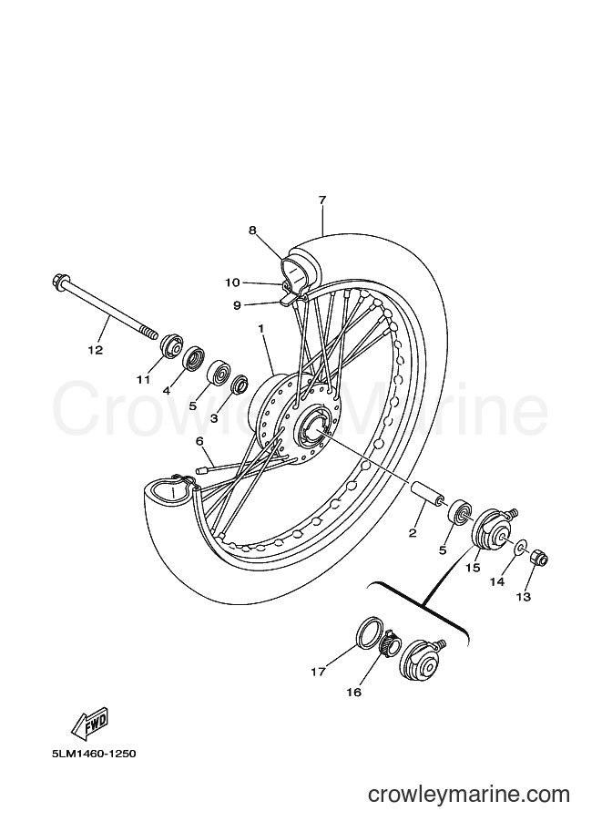 Yamaha Motors T105SE (5SD3) [010] - FRONT WHEEL