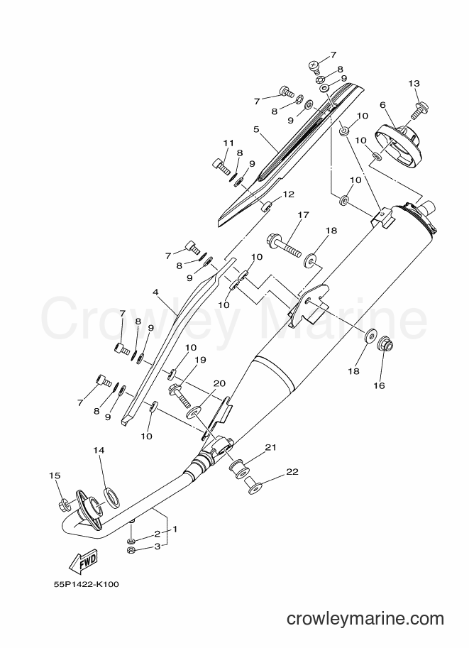 2012 Scooter T135HC - T135HC (55P3) [010] - EXHAUST