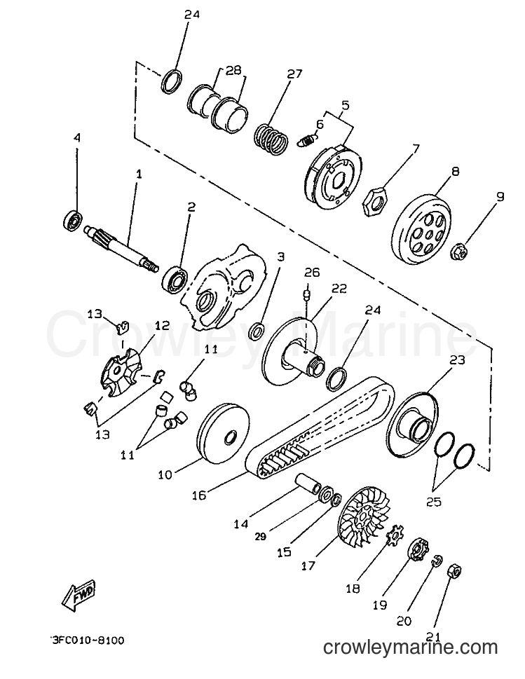 1994 Scooter CW50 - CW50 (3WV4) [999] - CLUTCH