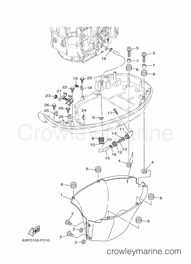 Yamaha Motors F150B (63PD) [310] - BOTTOM COWLING 2