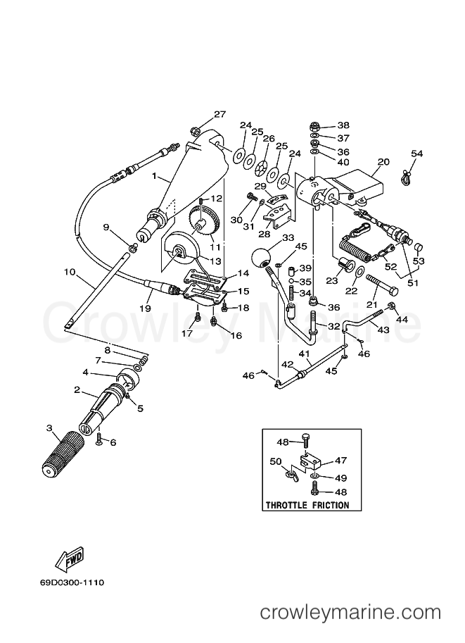 Yamaha Motors E60H (69D0) [040] - STEERING
