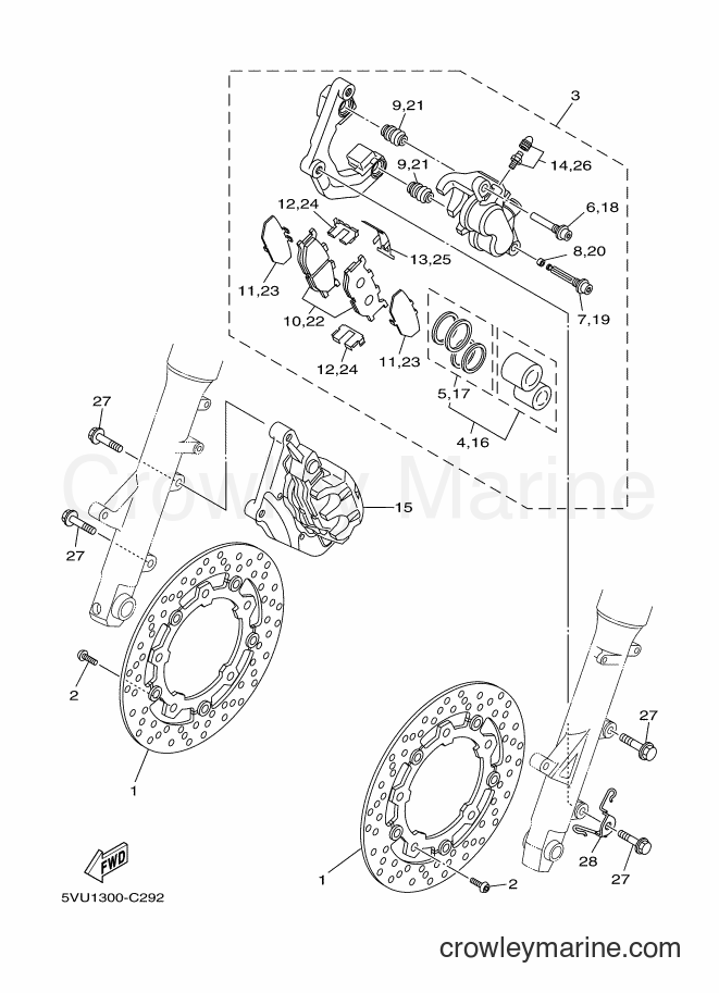 Yamaha Motors XP500 (15B4) [050] - FRONT BRAKE CALIPER