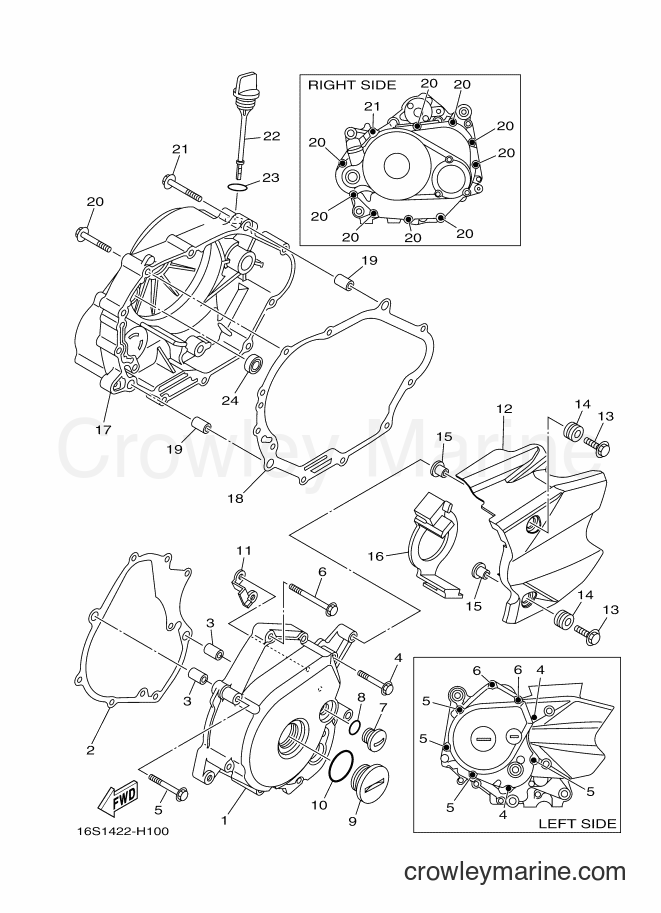2009 Scooter T110LE - T110LE (16S2) [010] - CRANKCASE COVER 1