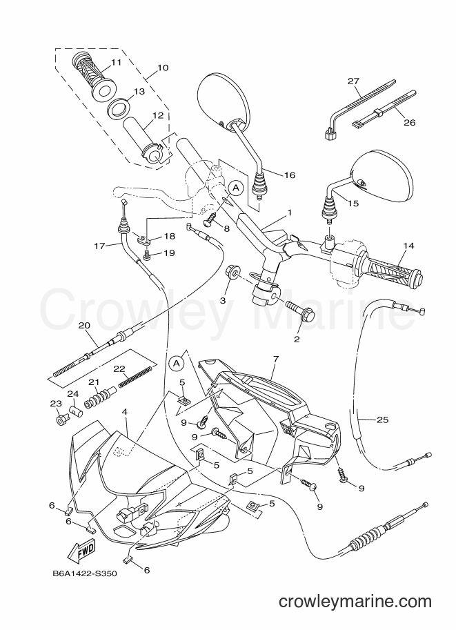 2017 Scooter T110LE - T110LE (B6A2) [010] - STEERING CABLE FOR DRUM BRAKE