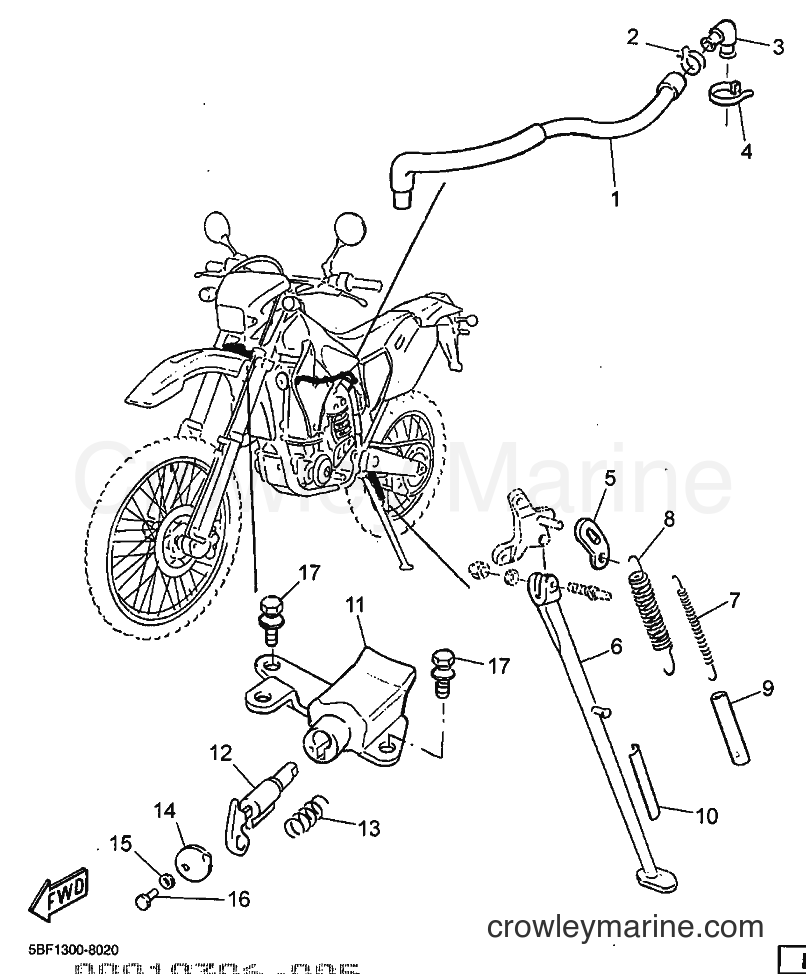 1998 Dirt Bike WR400F - WR400F (5BF2) [999] - STEERING LOCK - STAND