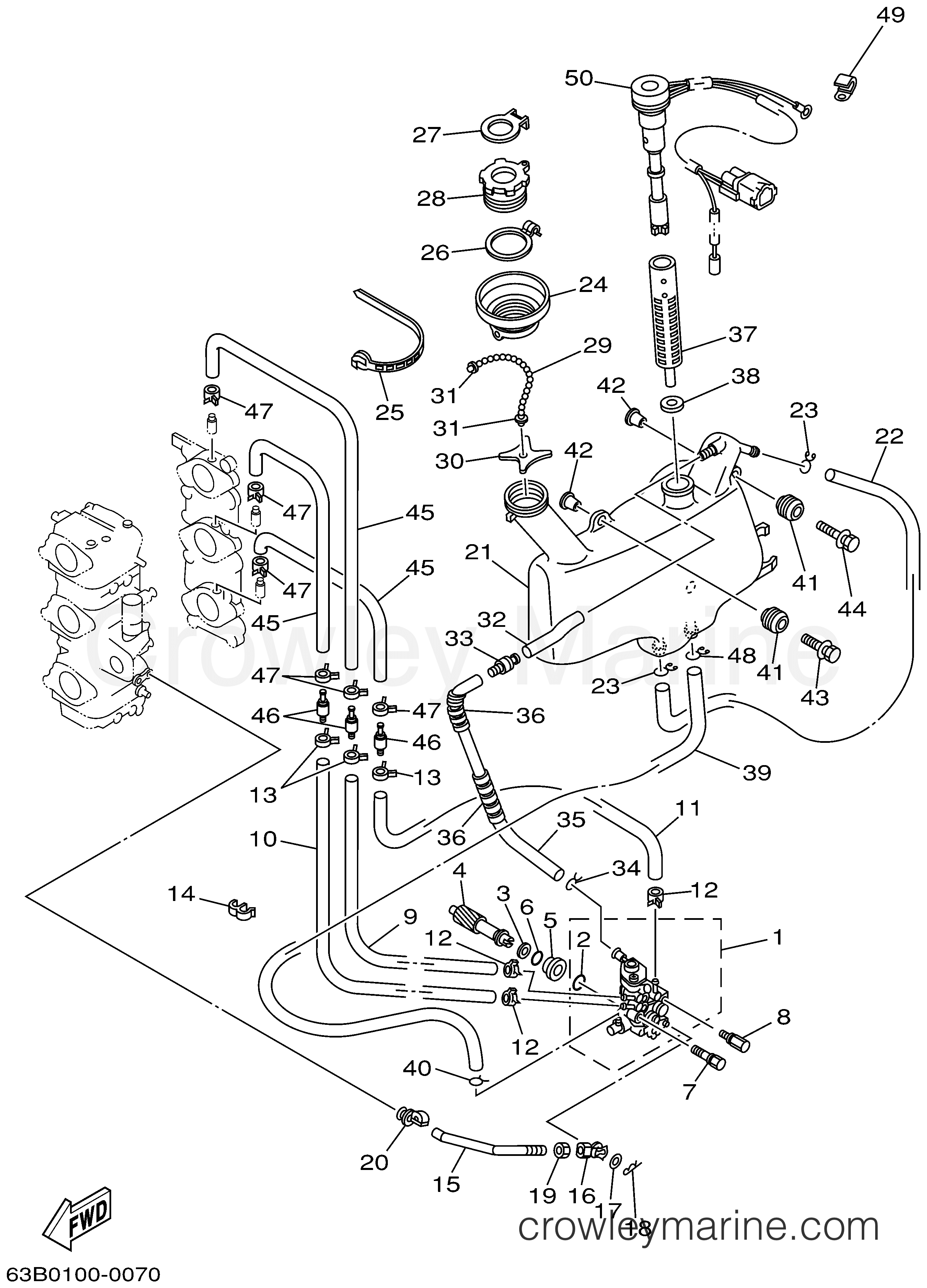 Yamaha Motors 40TLRA - OIL PUMP