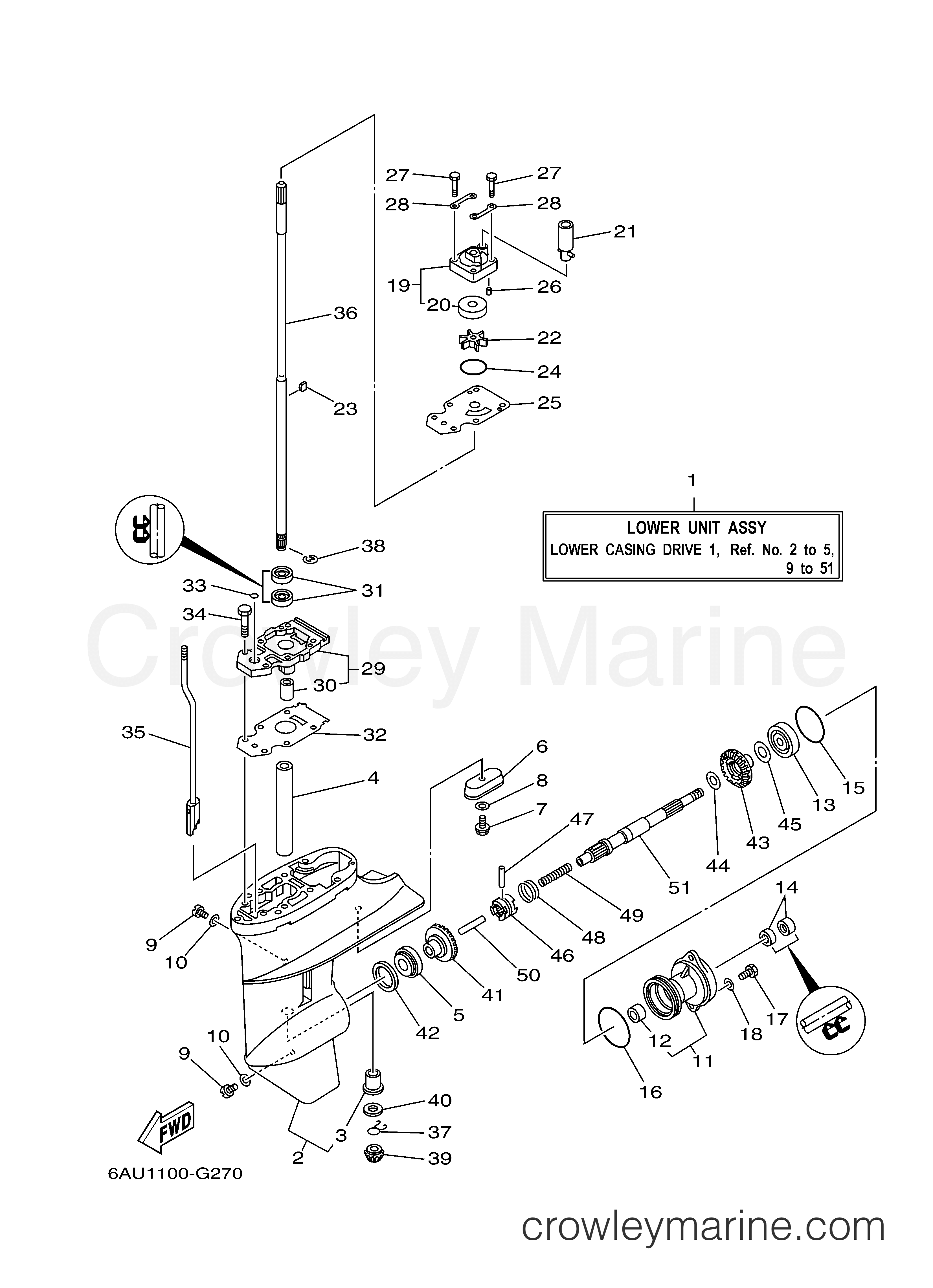 Yamaha Motors F9.9FMSH - LOWER CASING DRIVE 1