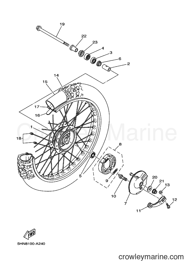 2004 Dirt Bike TT-R90E - TT-R90E (5HNM) [070] - FRONT WHEEL