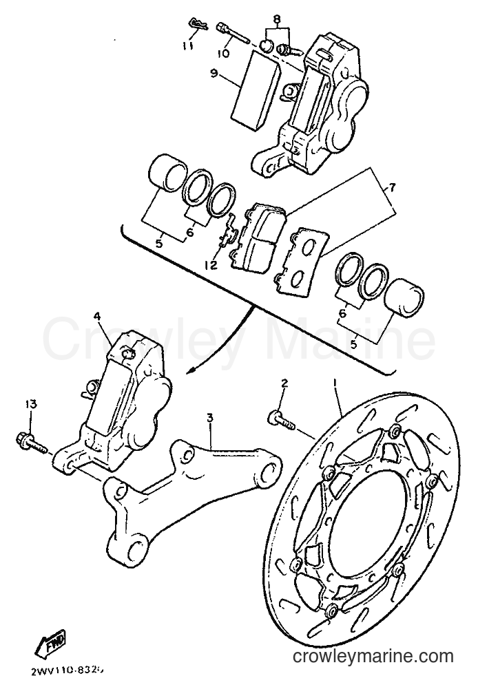 1990 Cruiser XVZ13TD - XVZ13TD (3JS2) [999] - REAR BRAKE CALIPER