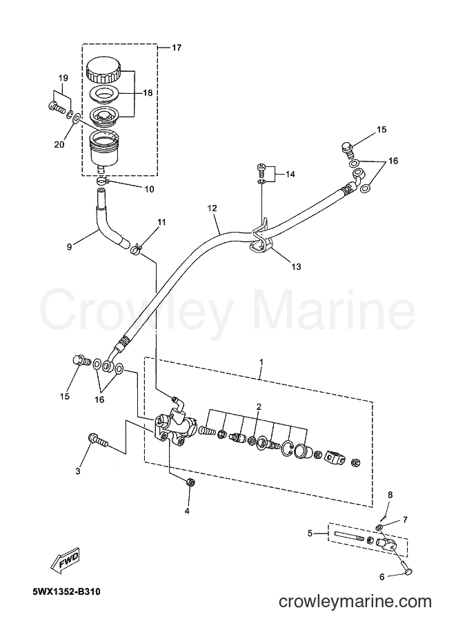 2005 Scooter TZR50 - TZR50 (5WXA) [060] - REAR MASTER CYLINDER