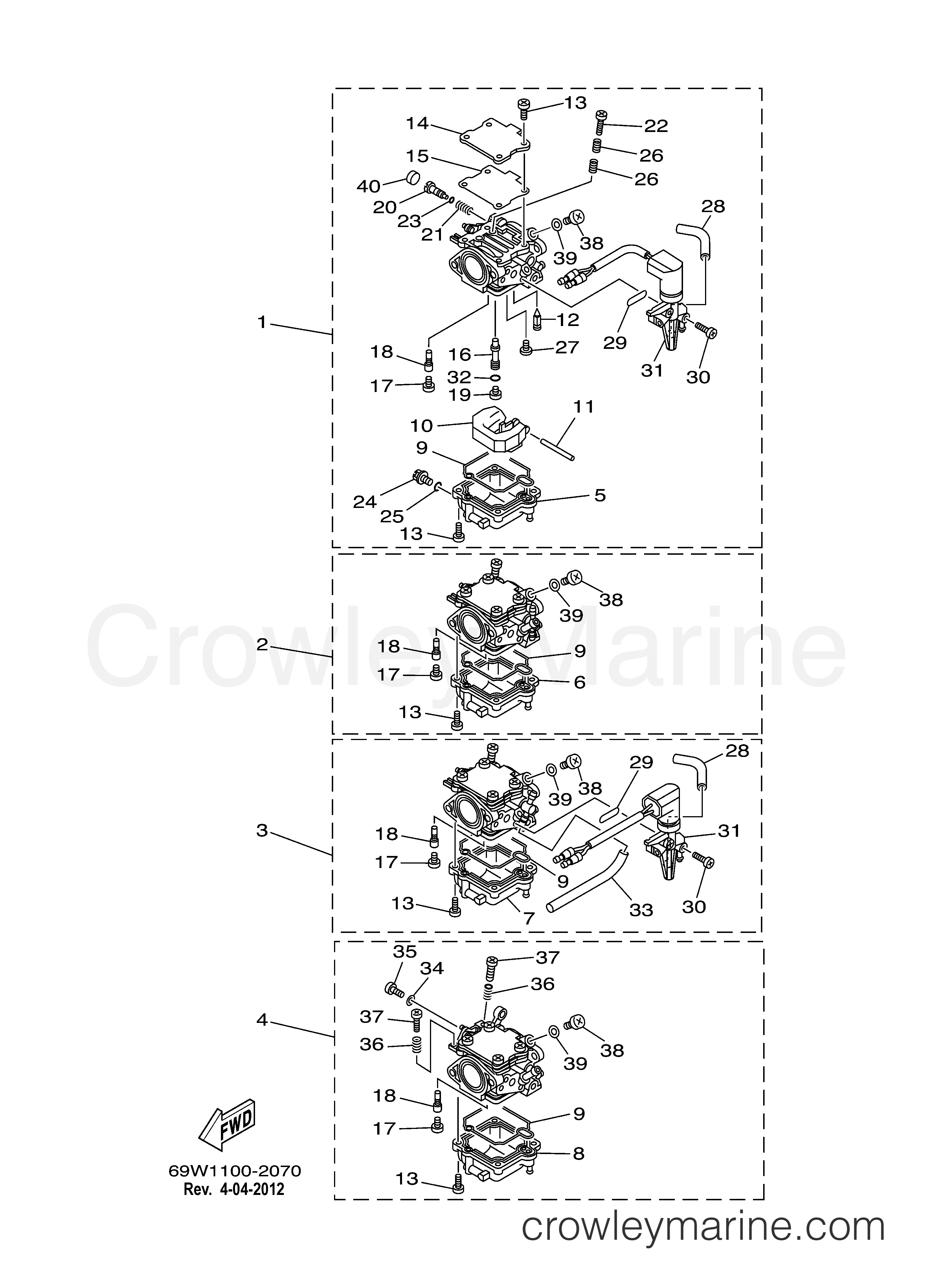 Yamaha Motors F60TLRA - CARBURETOR