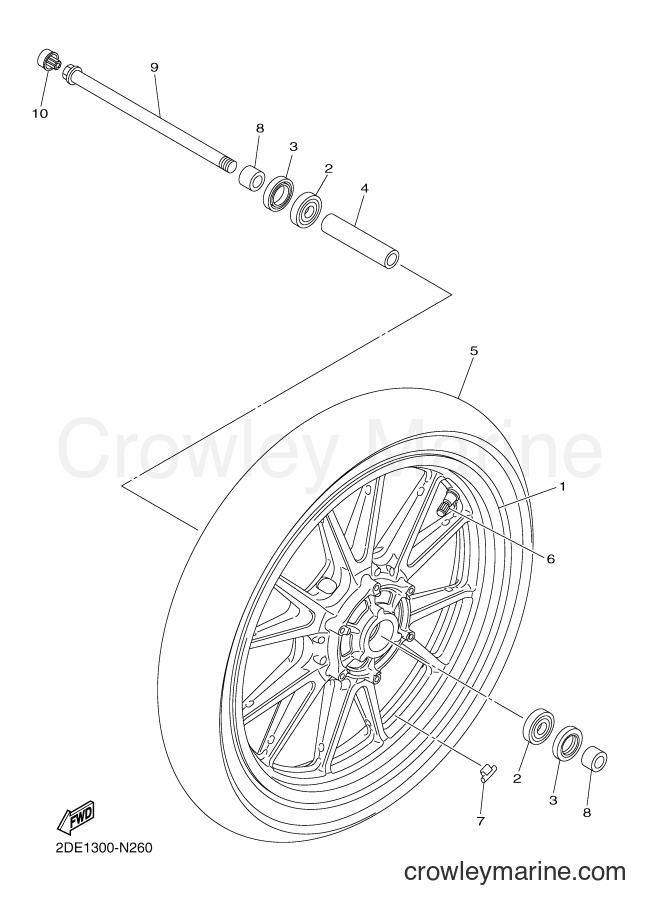 Yamaha Motors XVS950CU (2DE1) [010] - FRONT WHEEL