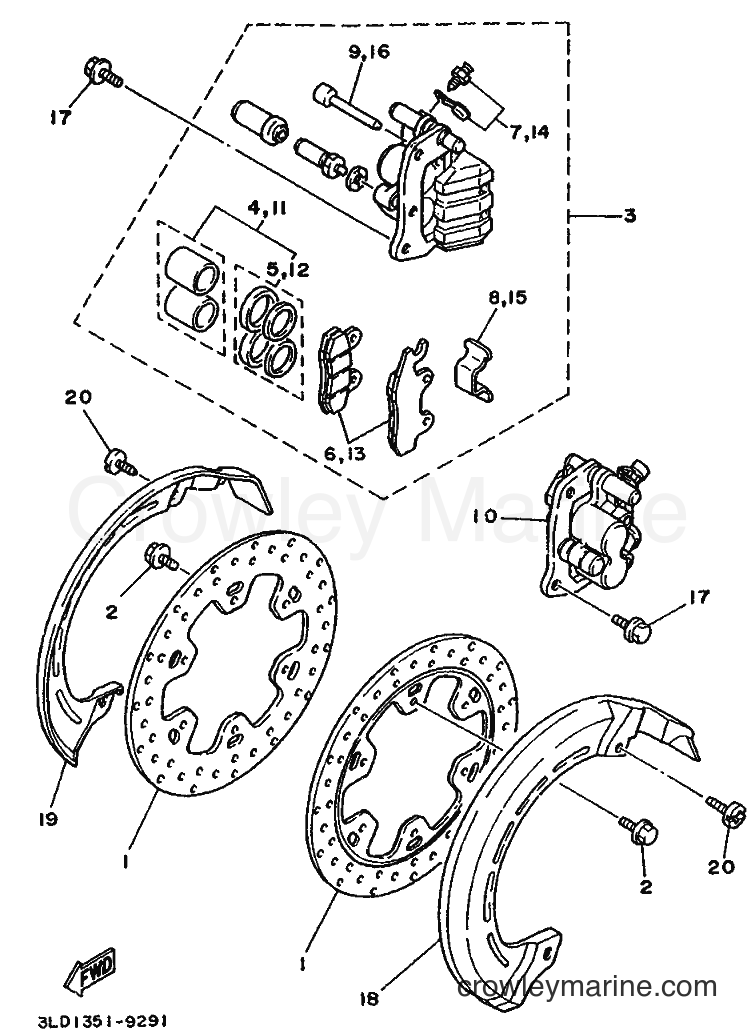 1994 Dirt Bike XTZ750 - XTZ750 (3LD7) [999] - FRONT BRAKE CALIPER