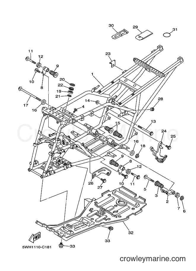 2004 ATV YFM350A - YFM350A (5WH1) [010] - FRAME