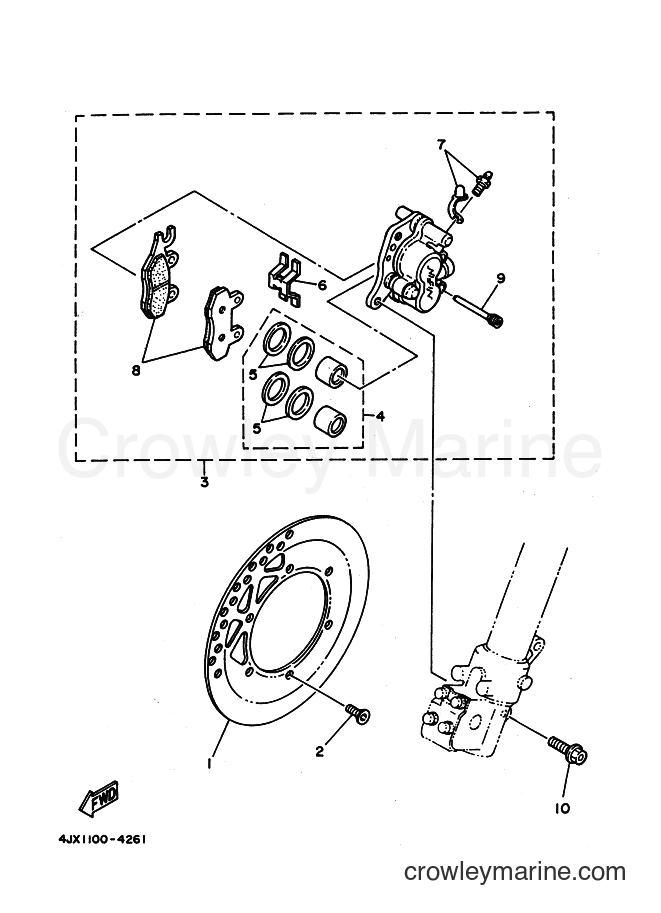 1995 Dirt Bike YZ250 - YZ250 (4MX2) [020] - FRONT BRAKE CALIPER