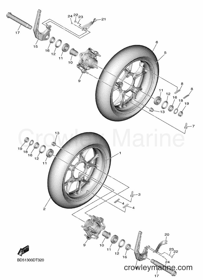 Yamaha Motors MXT850 (BD51) [050] - FRONT WHEEL