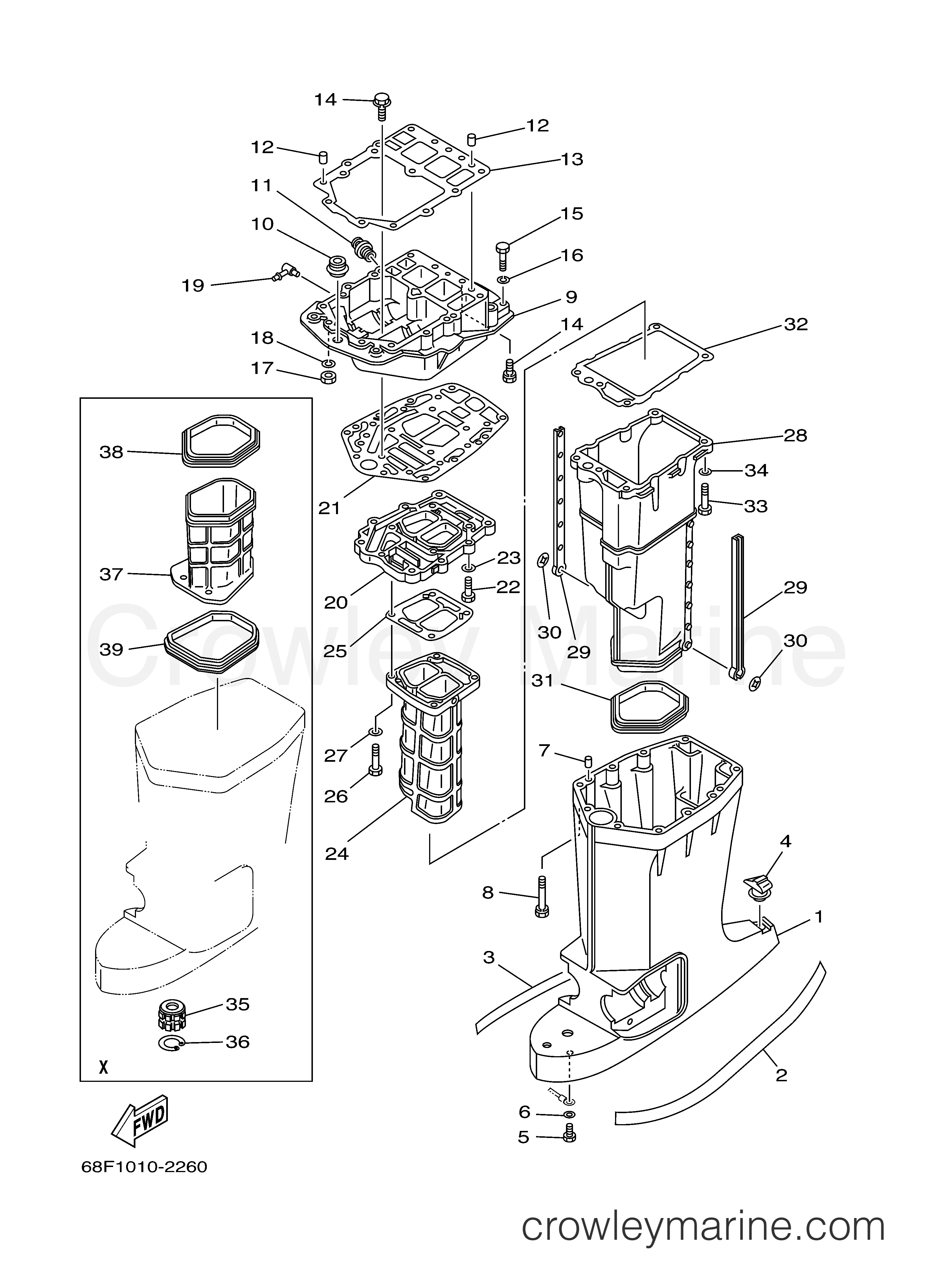 Yamaha Motors LZ200TXRC - UPPER CASING