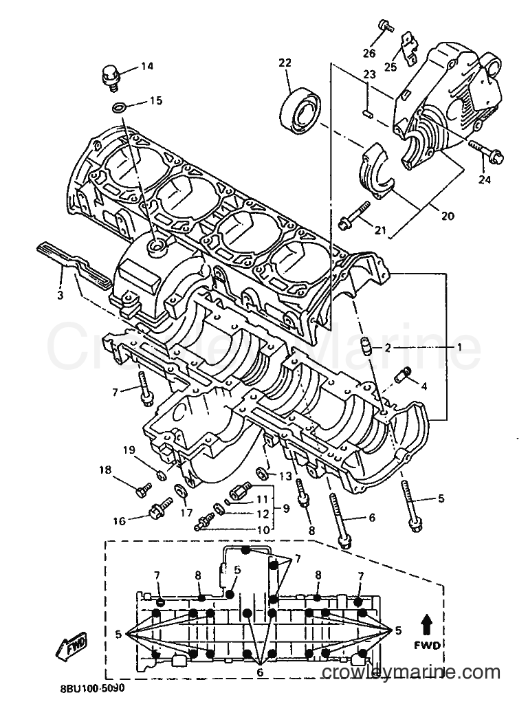 Yamaha Motors VX800 (8BU3) [010] - CRANKCASE