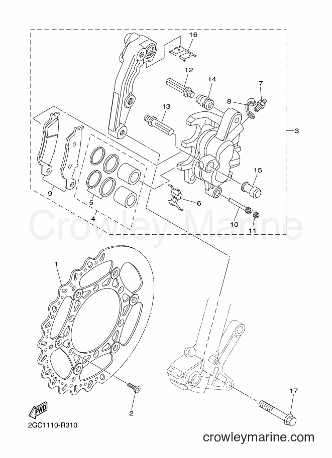 2017 Dirt Bike WR250F - WR250F (2GBD) [010] - FRONT BRAKE CALIPER