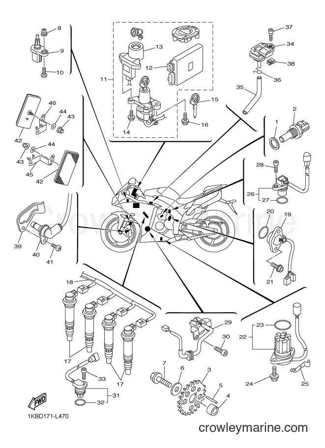 2012 Sport Bike YZF-R1 - YZF-R1 (1KBD) [010] - ELECTRICAL 1