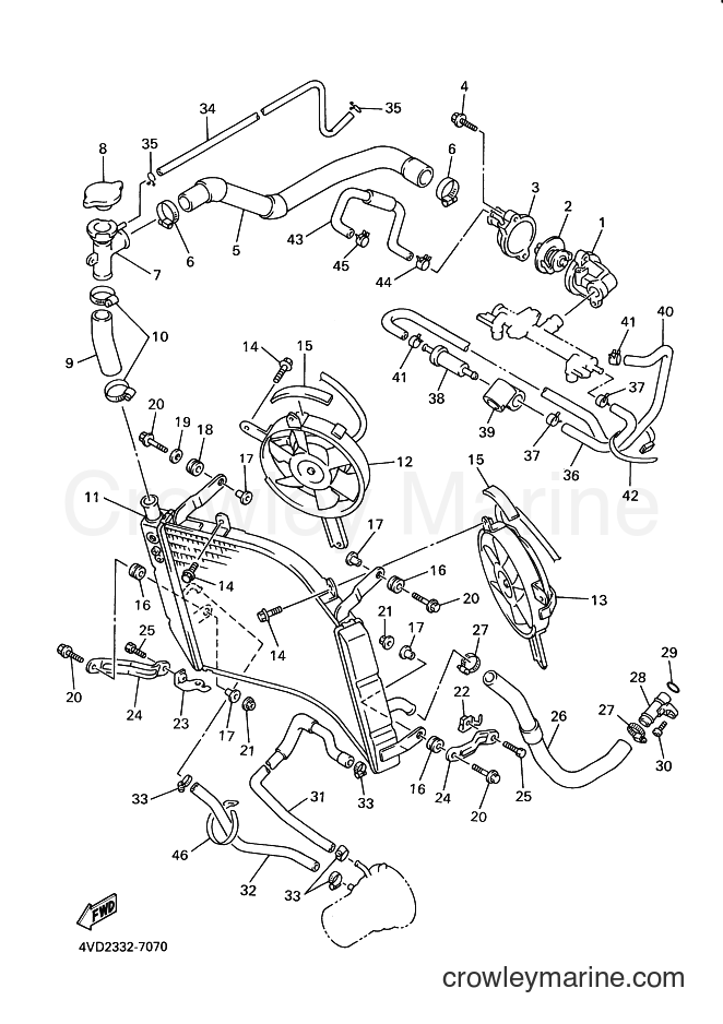 Yamaha Motors YZF1000R (4VF4) [020] - RADIATOR & HOSE
