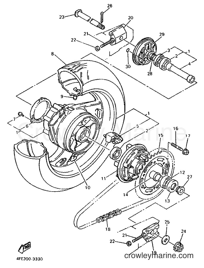 Yamaha Motors GTS1000A (4FE3) [99A] - REAR WHEEL