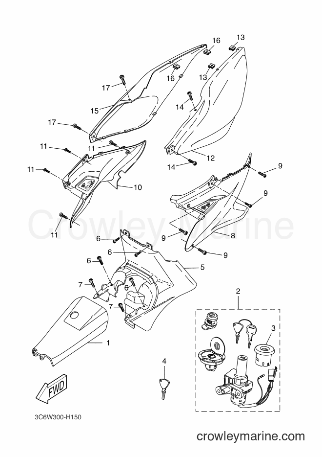 2009 Scooter YQ50 - YQ50 (3C6T) [100] - SIDE COVER