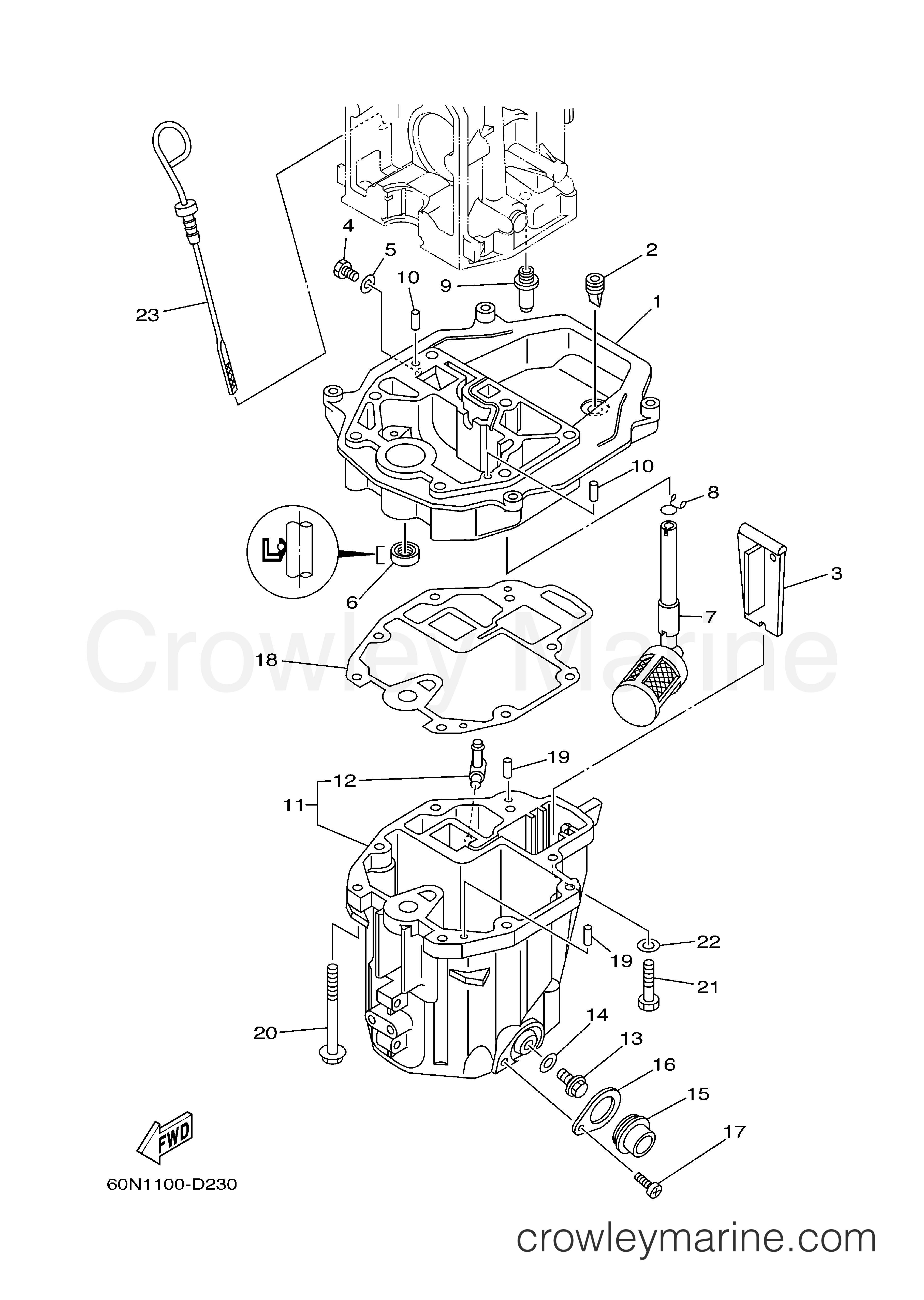Yamaha Motors F8MLH - OIL PAN