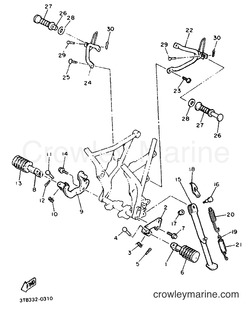 Yamaha Motors XT600E (3UW1) [999] - STAND & FOOTREST