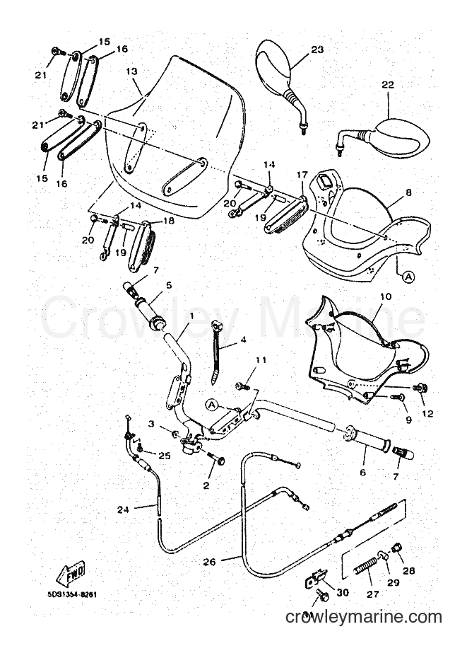 Yamaha Motors YP125E (5DSJ) [999] - STEERING HANDLE & CABLE