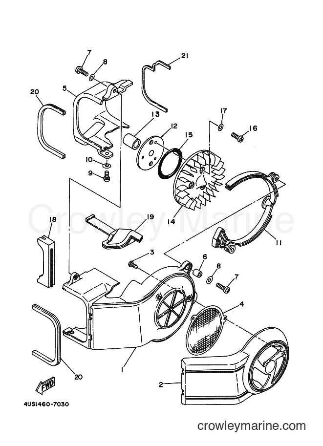 1997 Scooter V110 - V110 (4WJ1) [999] - AIR SHROUD & FAN