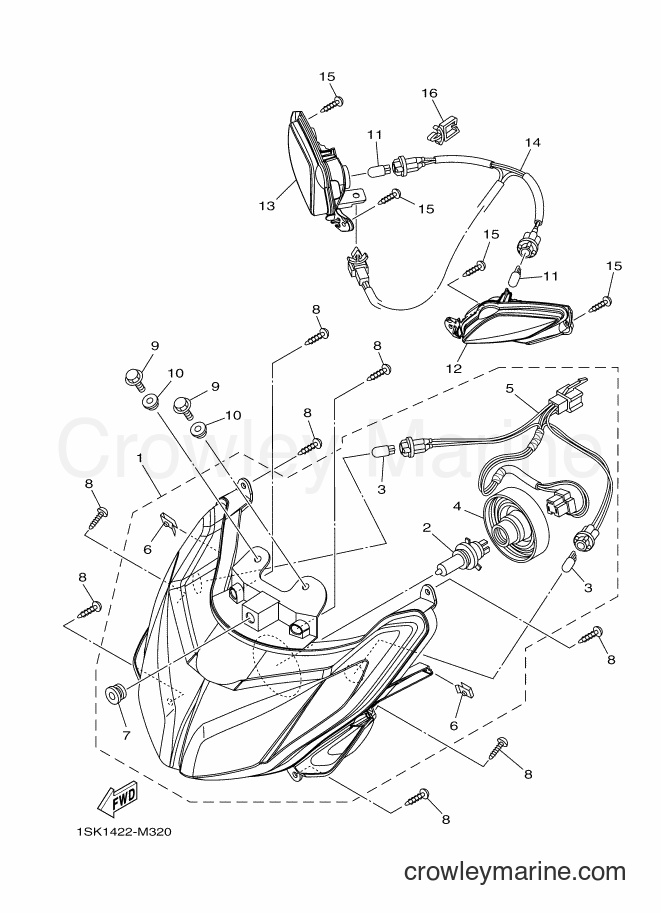 2013 Scooter AL125FC - AL125FC (1SK1) [010] - HEADLIGHT