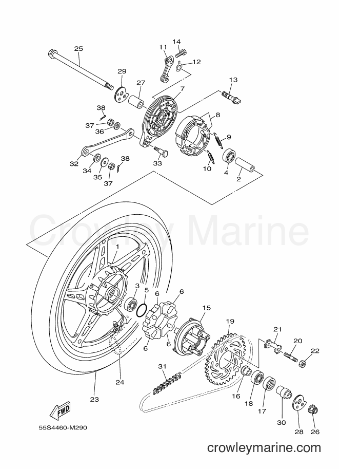 2014 Scooter T135SEC - T135SEC (55S5) [010] - REAR WHEEL