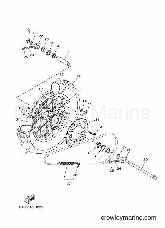 2019 Dirt Bike YZ85 - YZ85 (B4B3) [010] - REAR WHEEL