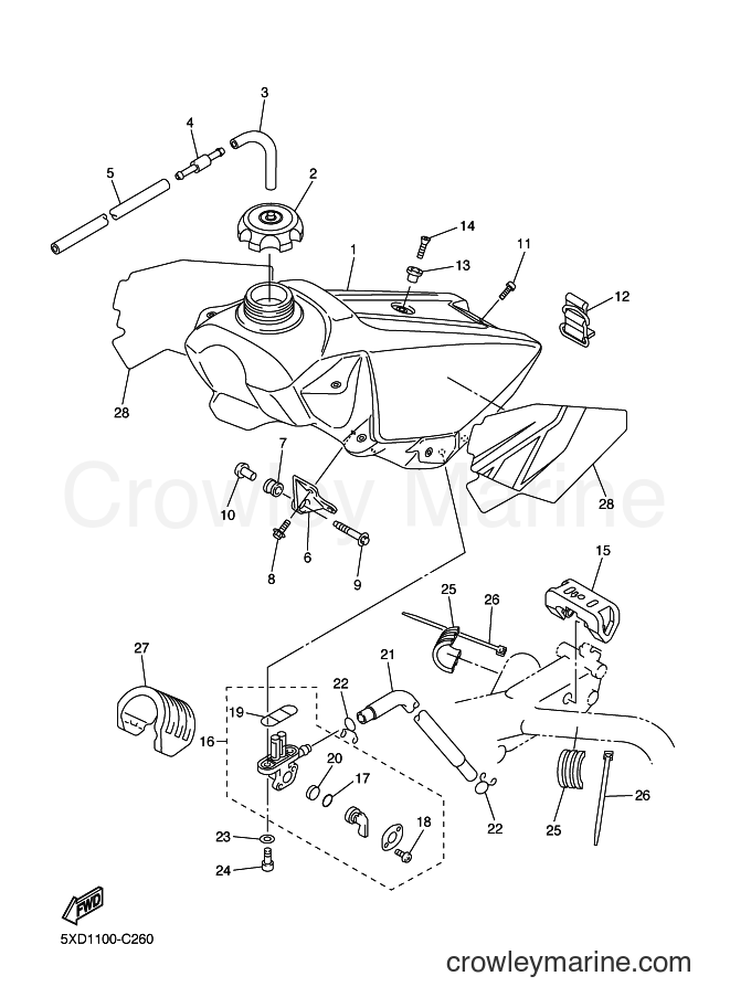 2004 Dirt Bike YZ250F - YZ250F (5XC2) [040] - FUEL TANK