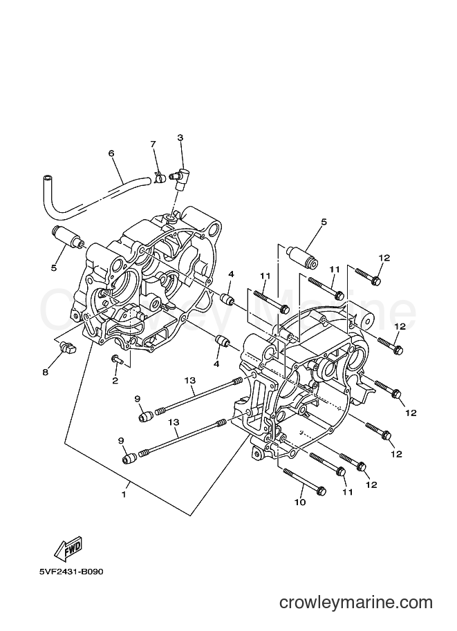 Yamaha Motors L-110C (5VF2) [010] - CRANKCASE