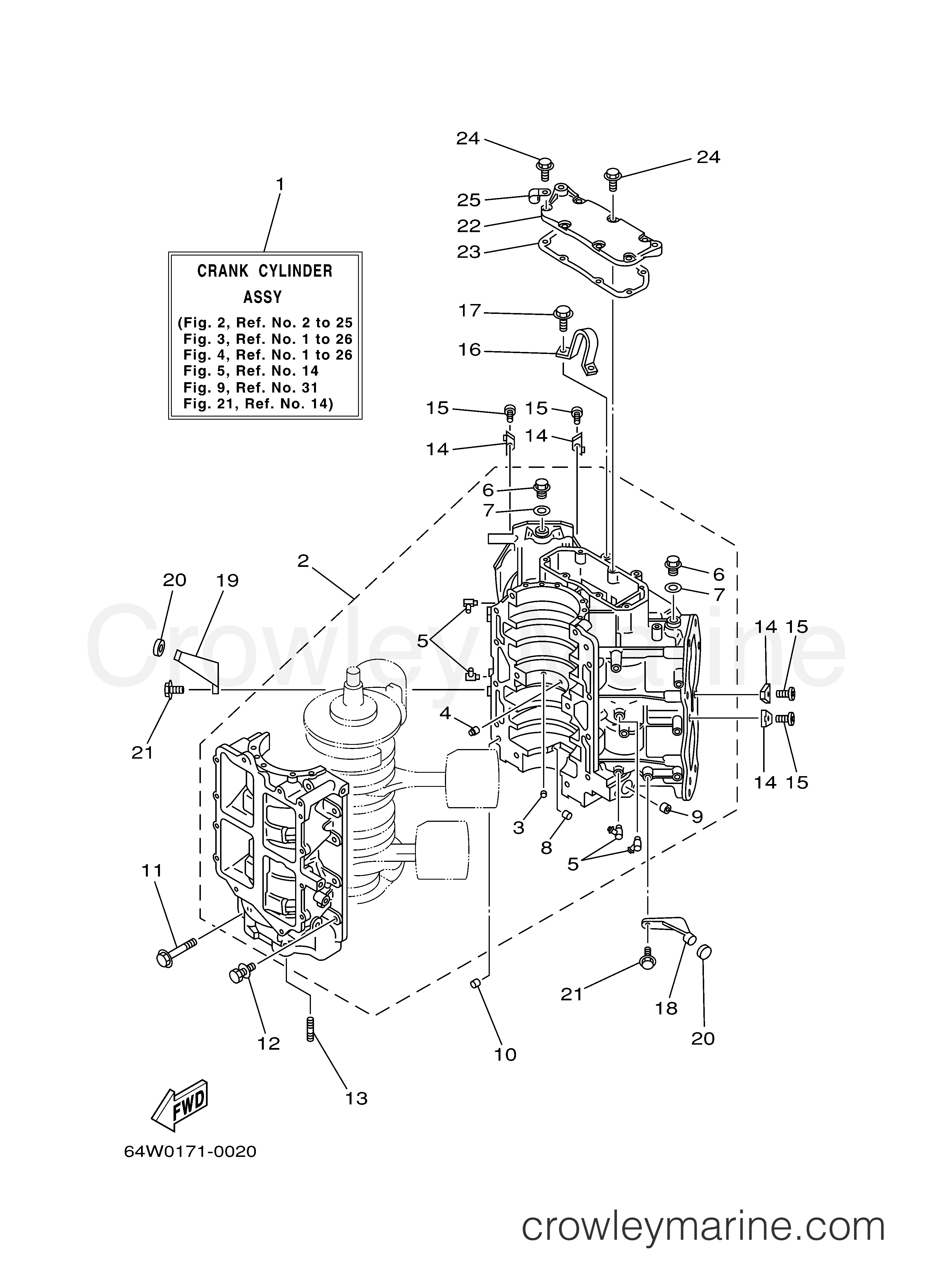 Yamaha Motors L130TXRY - CYLINDER CRANKCASE 1