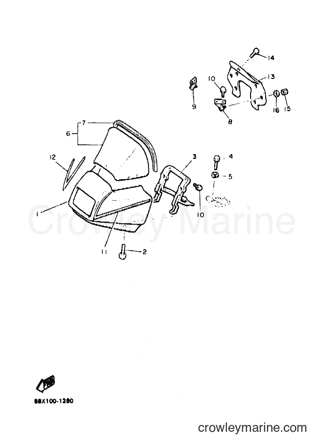 Yamaha Motors PZ480 (88F1) [010] - WINDSHIELD