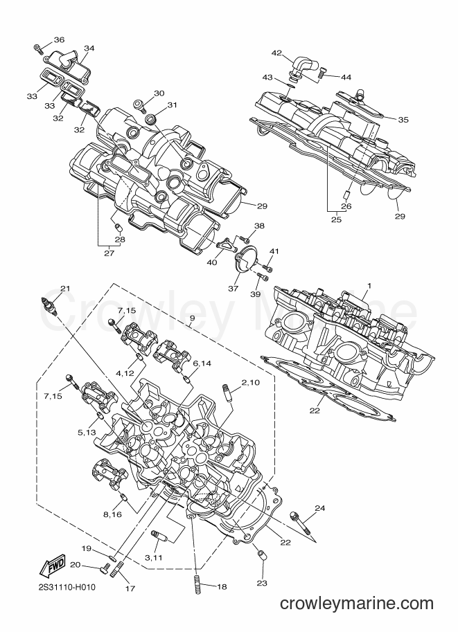 Yamaha Motors VMX17 (2CE3) [010] - CYLINDER HEAD